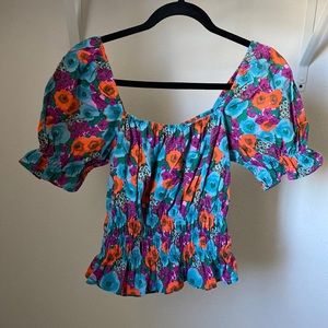 Lush smocked floral top